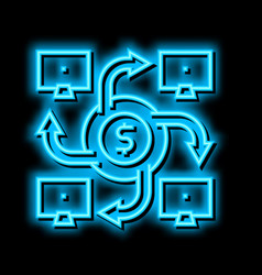 P2p Finance System Neon Glow Icon