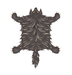 Crucified Shaggy Gray Wolf Skin