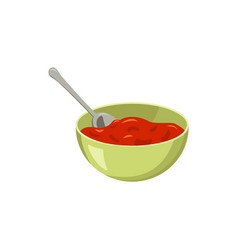 Red Tomato Paste In A Bowl With A Spoon