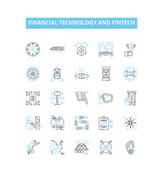 Financial Technology And Fintech Line Icons