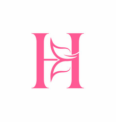 Flower Beautiful Beauty Logo Letter H