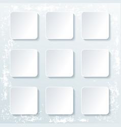 Various shape blank white buttons set Royalty Free Vector