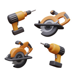 Set Of Power Tools For Work Cordless Electric