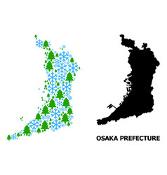 Winter Mosaic Map Osaka Prefecture Snow