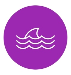 Dorsal Shark Fin Above Water Line Icon