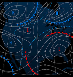 Forecast Weather Isobar On American Night Map