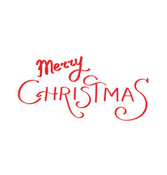 Merry Christmas Hand Drawn Lettering Isolated