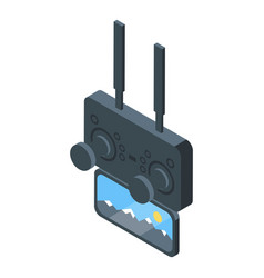 Phone Joystick Drone Icon Isometric Video