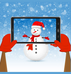 Snowman In Phone