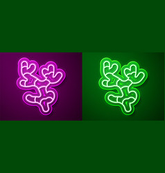 Glowing Neon Line Ginger Root Icon Isolated On