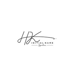 Initial Hk Signature Logo Template Hand Drawn