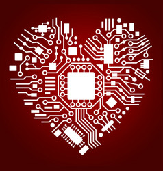 It Valentines Day Red Background Cyber Technology