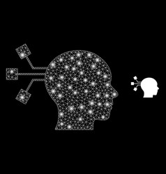 Polygonal Wire Frame Mesh Brain Connection