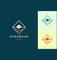 Waterfront Or Ocean Logo In Simple Rhombus