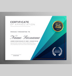 Blue Certificate Of Appreciation Template Design