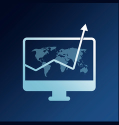 Computer Monitor With Growing Rising Arrow Icon