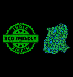 Eco Green Composition Sikkim State Map