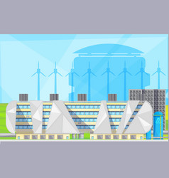 Eco Waste Plant Facilities Flat Poster