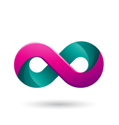 Infinity Symbol With Magenta And Green Color Tints