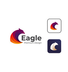 Awesome Head Phoenix Eagle Falcon Gradient Logo