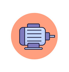 Electric Motor Icon With Outline