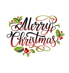 Merry Christmas Hand Lettering Phrase