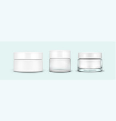 Cream Glass Jar With White Cap Mockup