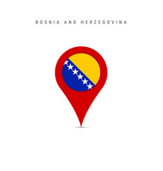 Teardrop Map Marker With Flag Of Bosnia