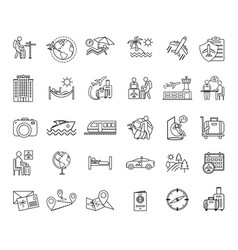 Travel Icons Set Icons Of Vacation Hotel