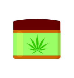 Cbd Oil Cream With Cannabis Leaf On Label Hemp