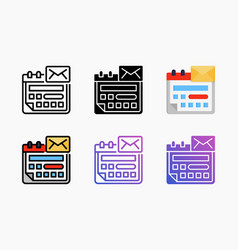 Email Schedule Icon Set With Different Styles