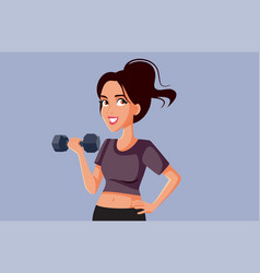 Fitness Woman Holding Dumbbell