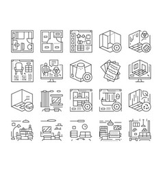 Interior Designer Office Icons Set