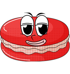 Red Macaron With Happy Face