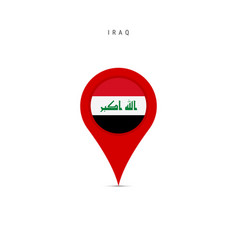 Teardrop Map Marker With Flag Of Iraq Flat