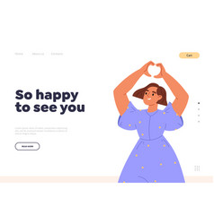 Happy To See You Concept Of Landing Page