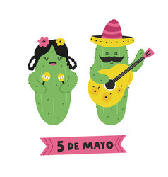 Holiday Design For Cinco De Mayo With Funny Cactus