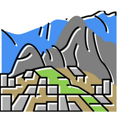 Machu Picchu Color Icon