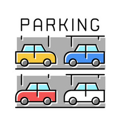 Multilevel Parking Color Icon