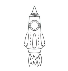 Flying Rocket With Big Porthole Coloring Page