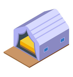 One Bed Glamping Icon Isometric Nature