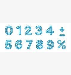 Blue Air Balloon Numbers And Math Signs Set