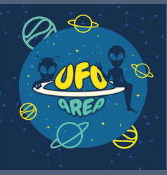 Cute Cartoon Alien Ufo Sticker