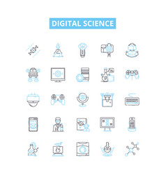 Digital Science Line Icons Set Digital