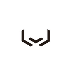 Letter V And W Geometric Symbol Simple Logo