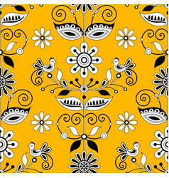 Seamless Pattern With Flower Inspired