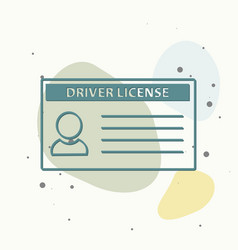 Car Driver Licenses Icon On Multicolored