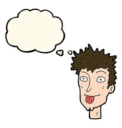 Cartoon Man Sticking Out Tongue With Thought