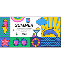 Colorful Geometric Summer Background Poster