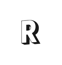 Letter R 3d Geometric Symbol Simple Logo